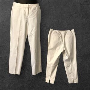 Isabel Toledo White Ankle Pant‎ Trouser SZ 14 Pockets Taper Zipper Capri Office